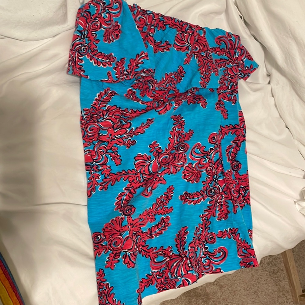 Lily Pulitzer tube top with ruffle